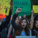 Activists demonstrate near a Hillary Clinton presidential-campaign fundraiser with President Barack Obama to call for a halt to the Dakota Access Pipeline project Oct. 24, 2016, in Beverly Hills, Calif.
DAVID MCNEW/AFP/Getty Images